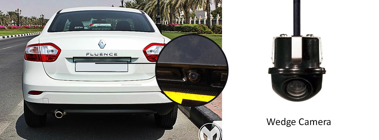 Fluence reversing rear view wedge camera